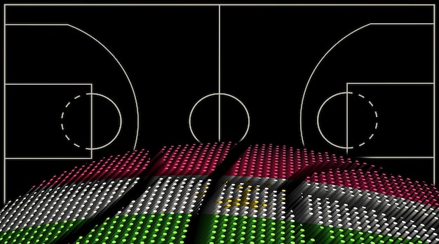 Fondo de la cancha de baloncesto de Tayikistán Pelota de baloncesto