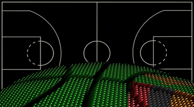 Fondo de cancha de baloncesto de Zambia Pelota de baloncesto