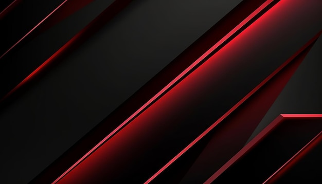 Fondo de capas superpuestas diagonales abstractas negras con decoración de luz roja Generativo ai