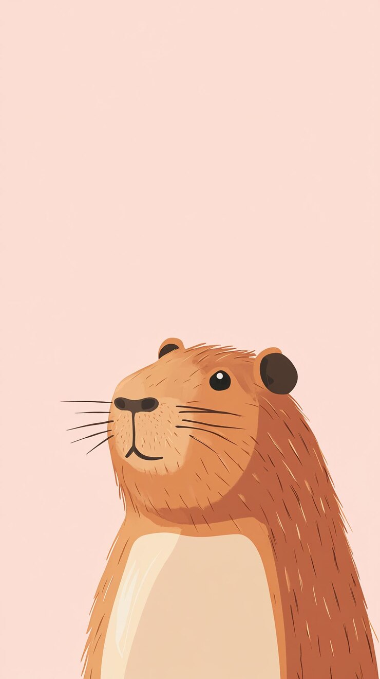Foto el fondo de capibara kawaii adorable y esponjoso