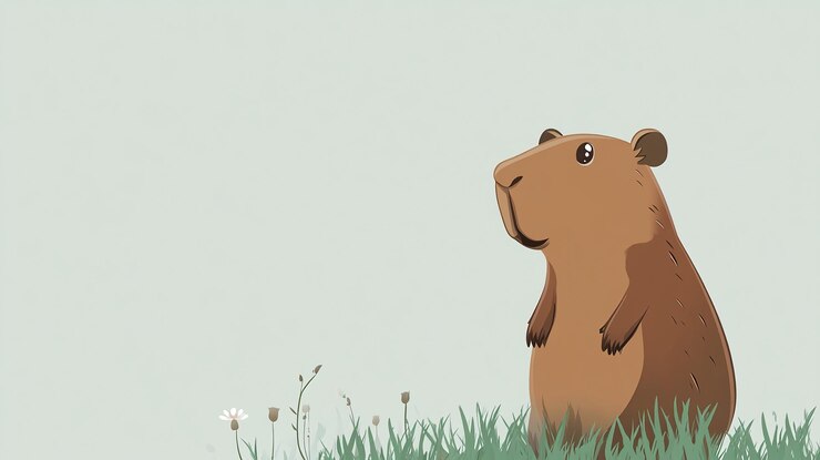 Foto el fondo de capibara kawaii adorable y esponjoso