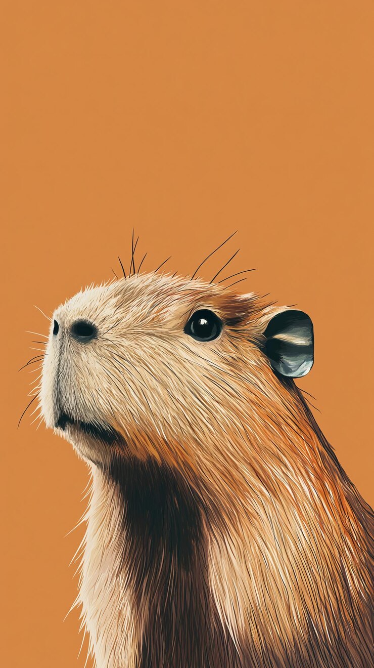 Foto el fondo de capibara kawaii adorable y esponjoso