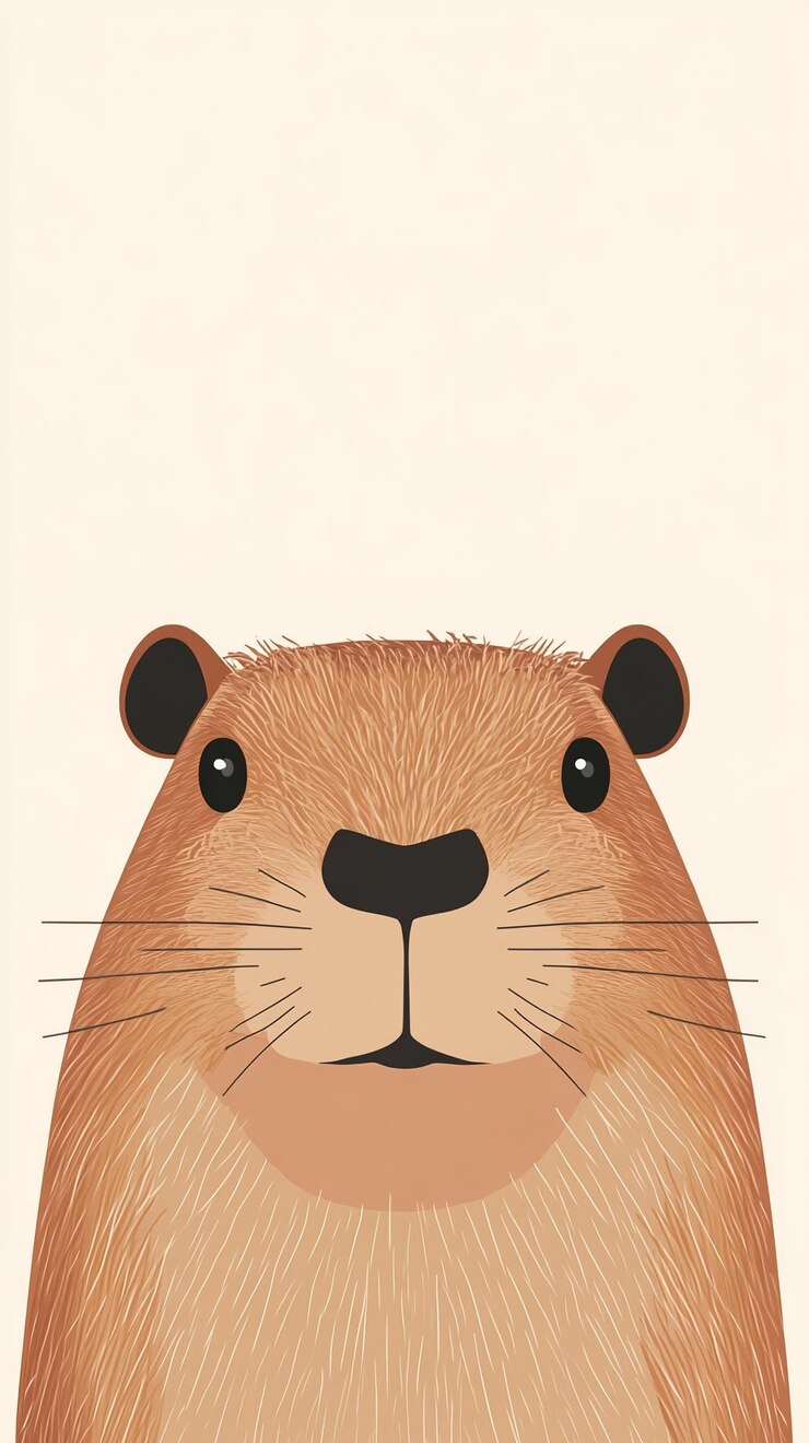 Foto el fondo de capibara kawaii adorable y esponjoso