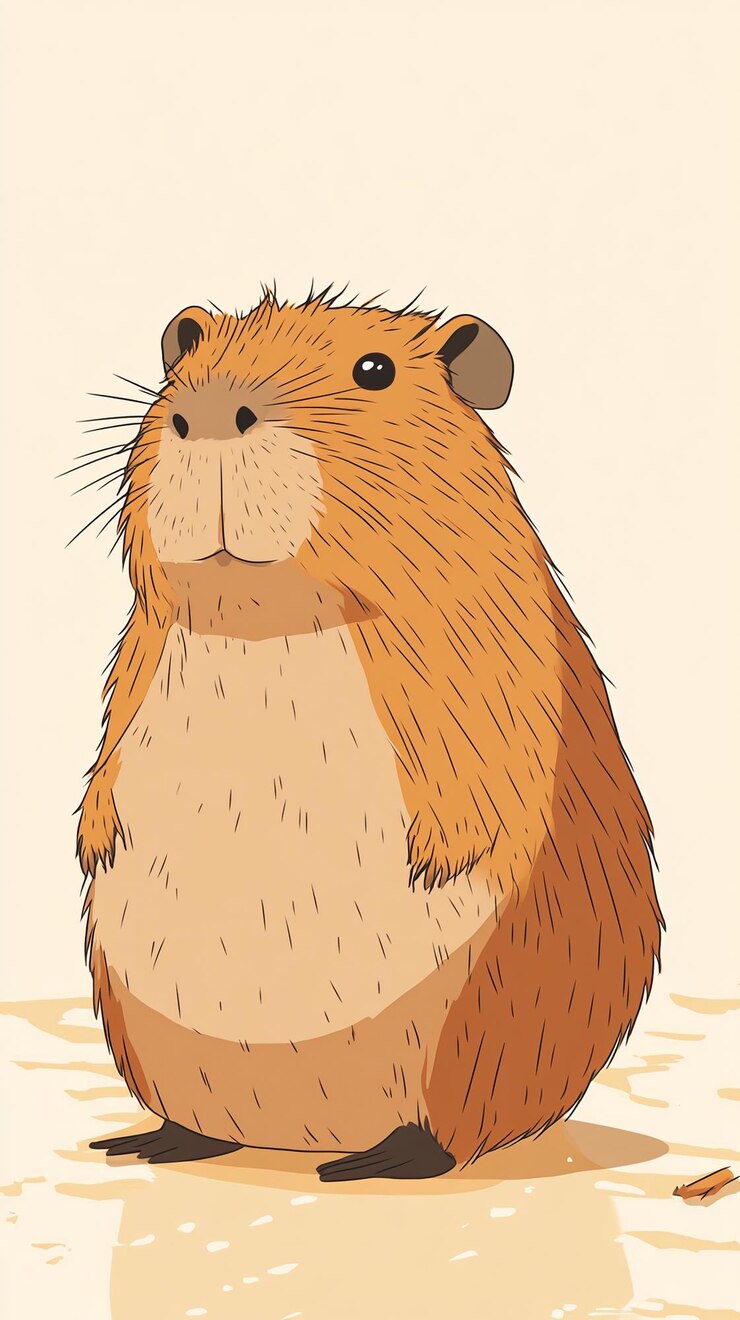 Foto el fondo de capibara kawaii adorable y esponjoso