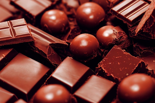 Fondo de caramelos de chocolate