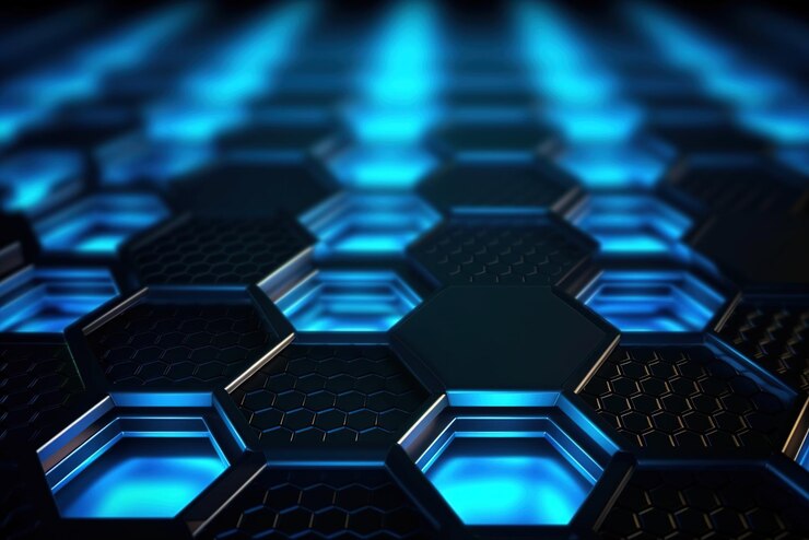 Fondo de carbono de juego de brillo hexagonal
