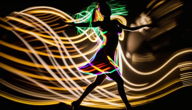 Foto fondo de carnaval enérgico con la silueta de una bailarina de samba