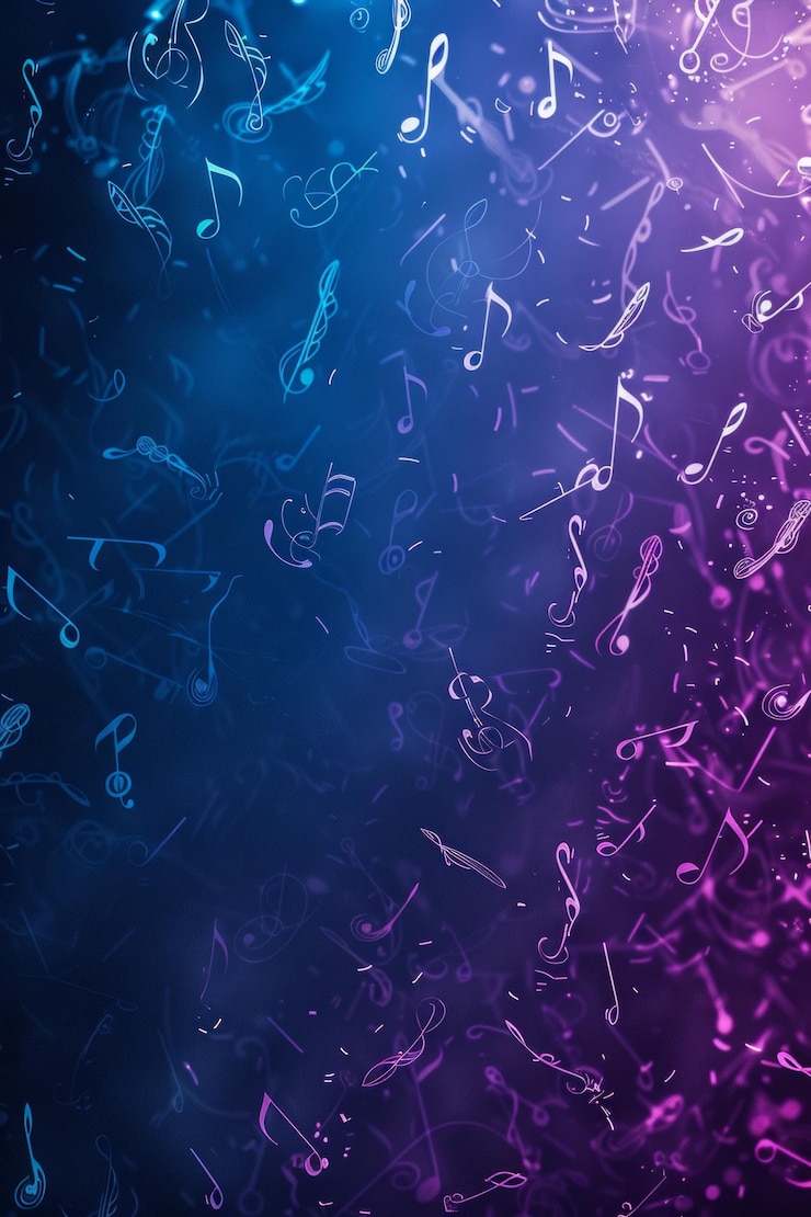 Foto fondo del cartel del concierto de música con gradientes violeta azul