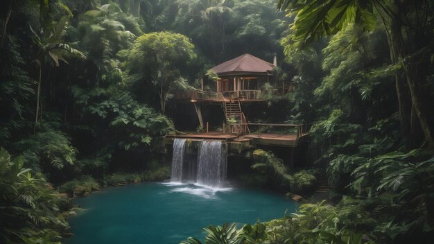 Foto el fondo de la casa de la selva es muy genial.