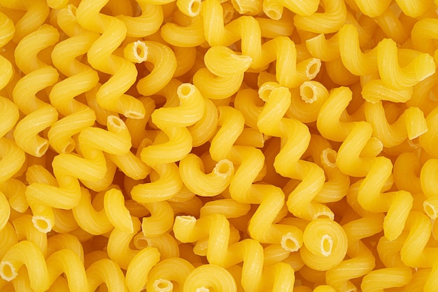 Fondo de cavatappi de pasta italiana Vista superior