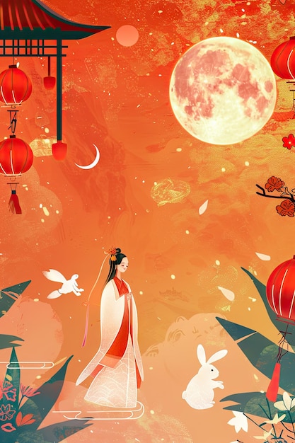 Fondo de la celebración del Festival de Medio Otoño
