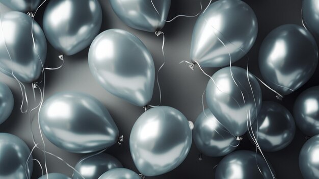 Fondo de celebración con globos de plata