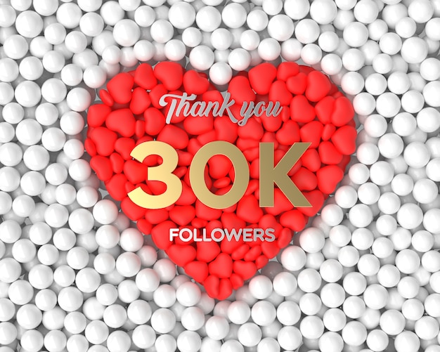 Foto fondo de celebración de seguidores de 30k 3d