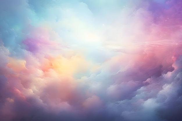 Fondo celestial con nubes de colores y formas y texturas etéreas El cielo tormentoso con h