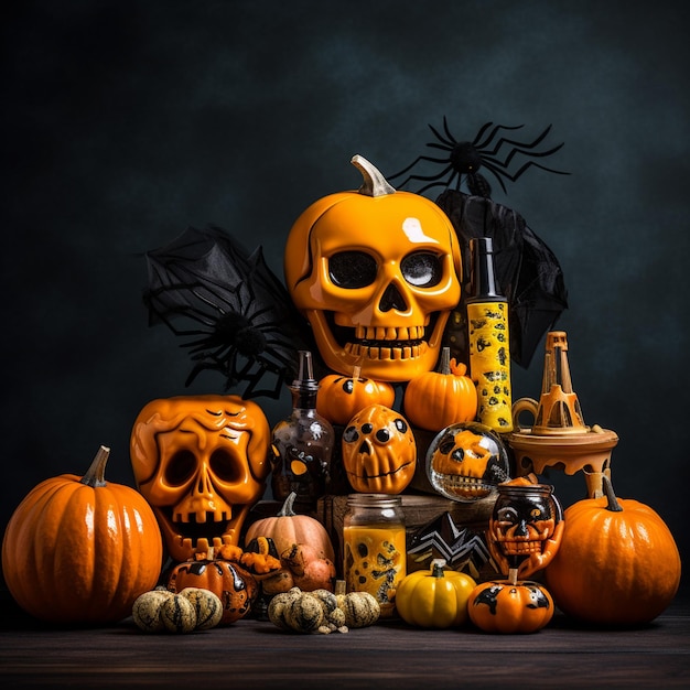 Fondo De Cementerio De Calabaza De Halloween