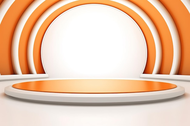 El fondo central en blanco del escenario futurista y limpio