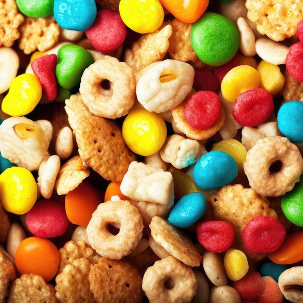 Foto fondo de cereales colorido desayuno