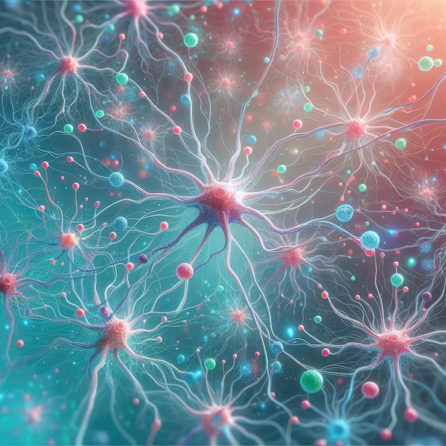 fondo del cerebro de las neuronas fractales abstractas