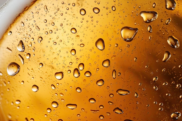 Fondo de cerveza con gotas de agua