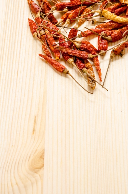 Foto fondo de chiles secos. condimento de la comida tailandesa.