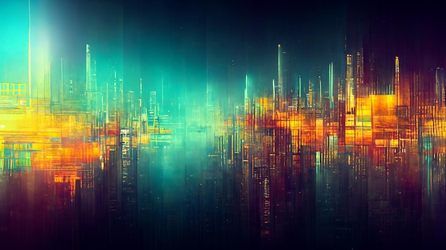 Fondo cibernético digital abstracto Tecnología de diseño de arte digital futurista de matriz de código de datos grandes