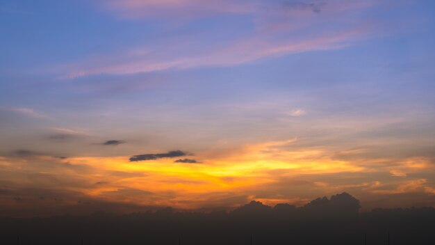 Fondo de cielo al atardecer en verano