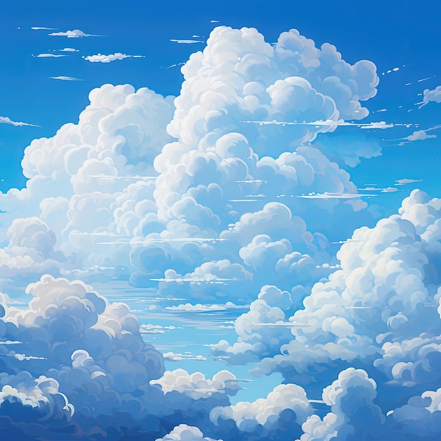 Fondo de cielo azul con nubes blancas ilustración vectorial