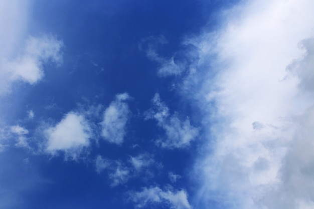 Fondo de cielo azul con nubes blancas. nubes con cielo azul. fondo de nubes estampado de cielo. impresión de las nubes