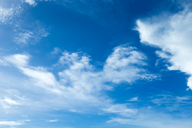 Fondo de cielo azul con nubes diminutas. panorama