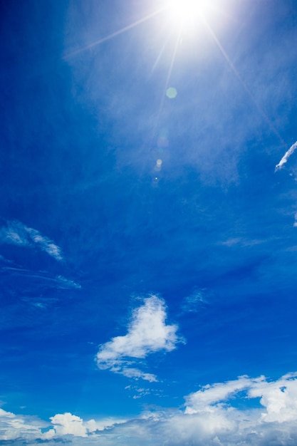 Fondo de cielo azul con nubes diminutas