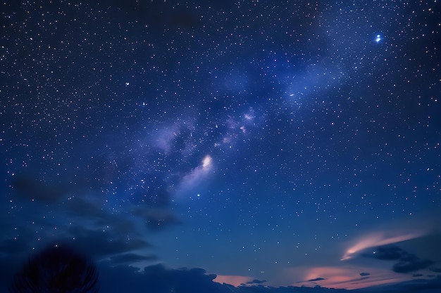 Fondo de cielo de medianoche con una lluvia de meteoritos que crea un ambiente mágico