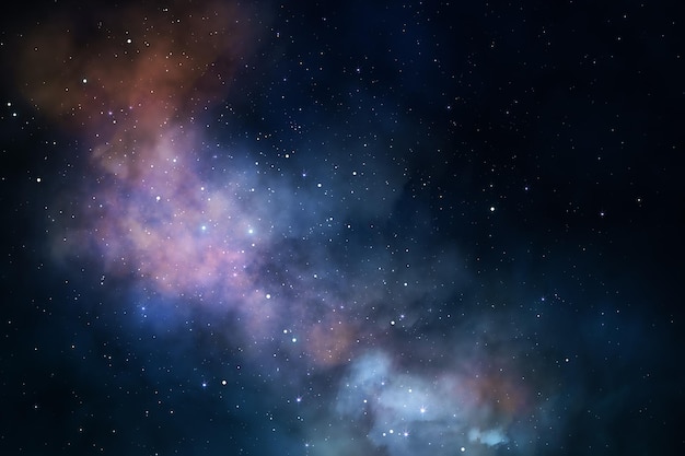 Fondo de cielo nocturno oscuro estrellado creativo Concepto de cosmos y espacio