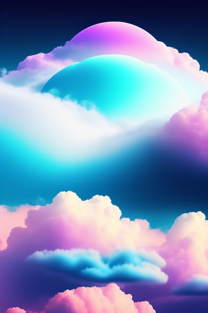 Fondo del cielo con nubes blancas y cielo azul