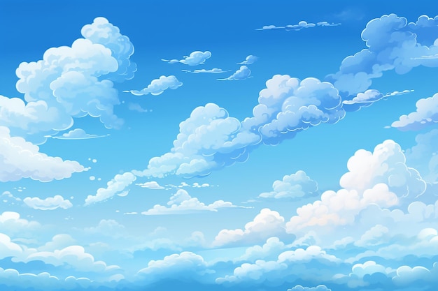 Fondo del cielo pintado a mano con nubes