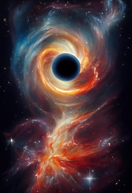 Fondo de ciencia ficción del agujero negro de la galaxia del universo Telón de fondo abstracto del espacio