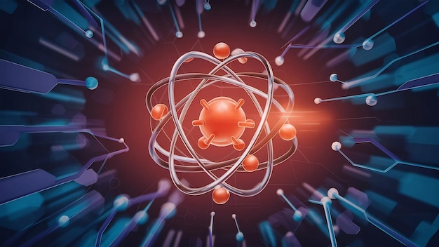 Fondo científico con estructura abstracta de moléculas o átomos para fondo científico o médico 3d