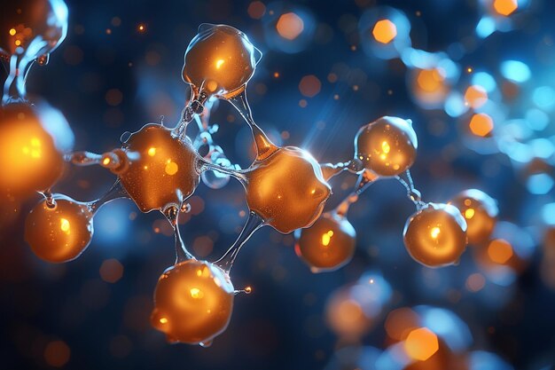 Un fondo científico intrigante que muestra la estructura de la molécula o el átomo