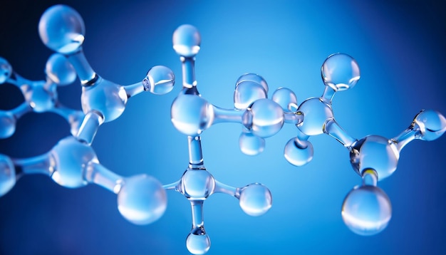 Fondo científico con modelo molecular y atómico Estructura nano molecular abstracta