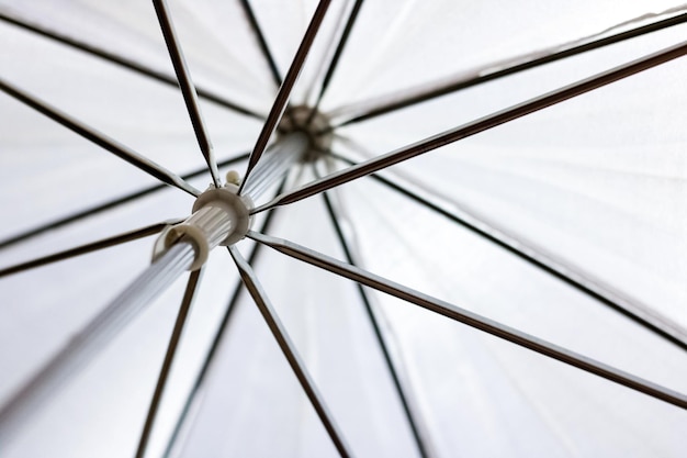 Fondo de cierre de vista inferior de paraguas blanco