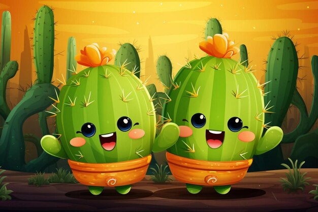 Fondo de Cinco de Mayo con un cactus gracioso