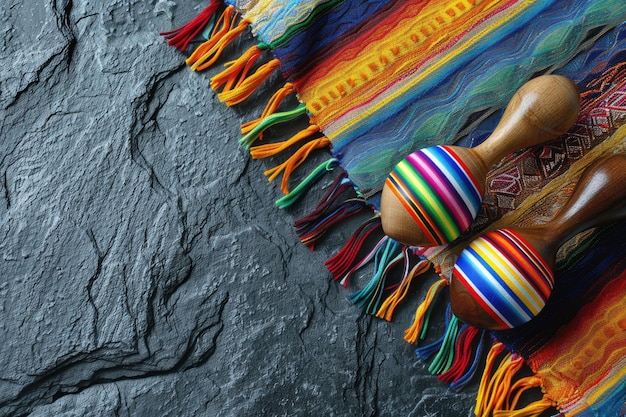 Foto fondo del cinco de mayo con elementos mexicanos en piedra