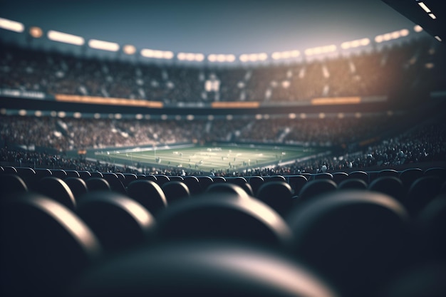 Foto fondo cinematográfico del estadio de fútbol lleno de público