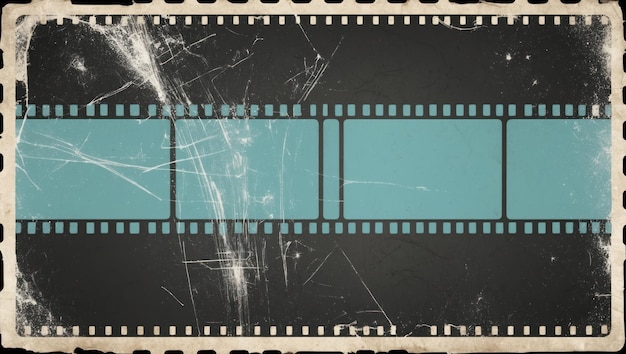 Un fondo de cinta de película vintage con un marco vacío con textura para la creatividad