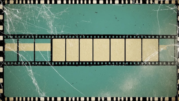 Un fondo de cinta de película vintage con un marco vacío con textura para la creatividad