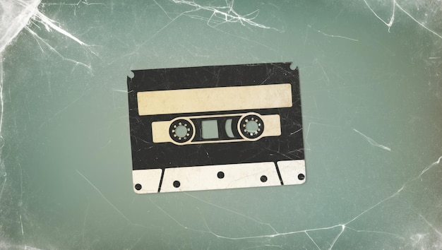 Un fondo de cinta de película vintage con un marco vacío con textura para la creatividad