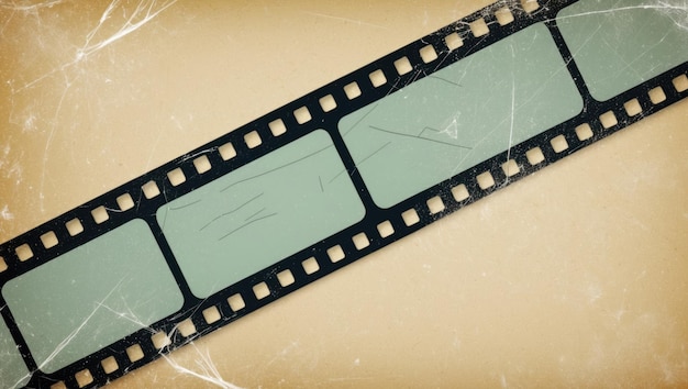 Un fondo de cinta de película vintage con un marco vacío con textura para la creatividad