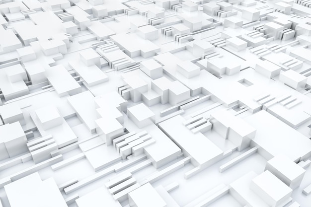 Fondo de circuito de estructura de tablero de cubos de renderizado 3D