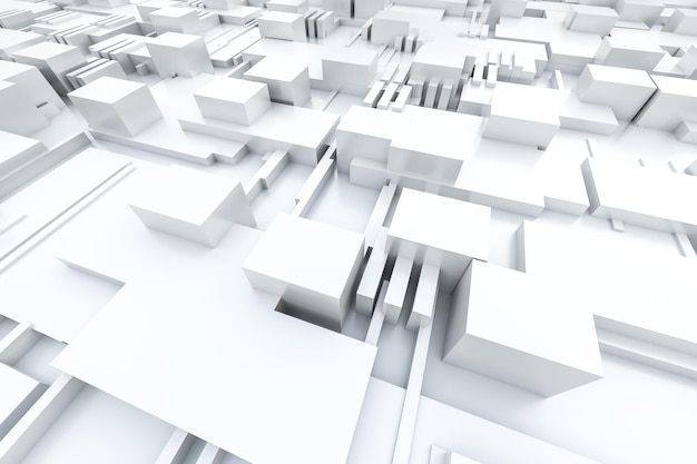 Fondo de circuito de estructura de tablero de cubos de renderizado 3D