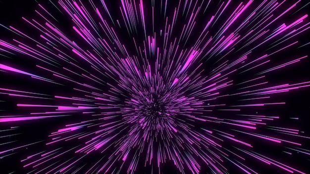 Fondo circular abstracto de velocidad de la luz Líneas dinámicas Explosión futurista de luz Rayos de color en movimiento Transferencia de grandes datos en el ciberespacio Renderización 3D