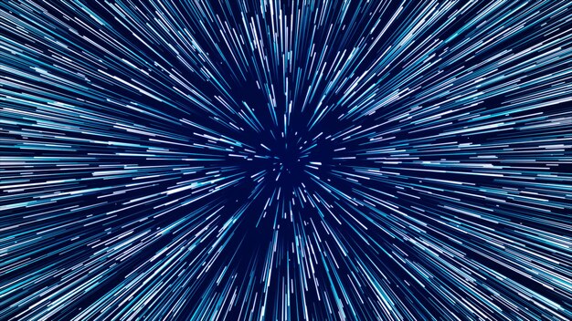 Fondo circular abstracto de velocidad de la luz Líneas dinámicas Explosión futurista de luz Rayos de color en movimiento Transferencia de grandes datos en el ciberespacio Renderización 3D
